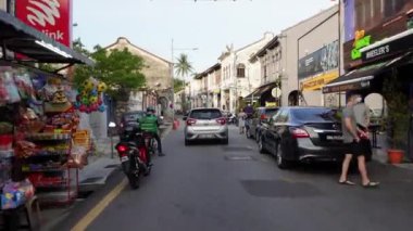 Georgetown, Penang, Malezya - 12 Aralık 2021: Eski miras eviyle Love Lane 'e Pov hamlesi