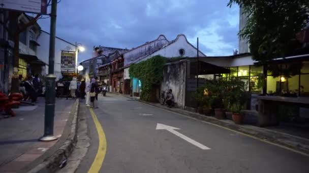 Джорджтаун Пенанг Малайзия Декабря 2021 Гости Ездят Велосипеде Армянской Улице — стоковое видео