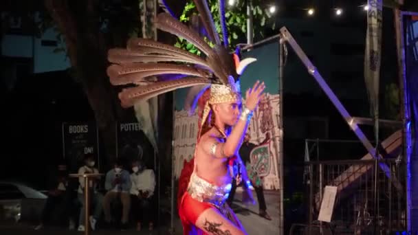 Georgetown Penang Malásia Dezembro 2021 Ngajat Iban People Dance Perform — Vídeo de Stock