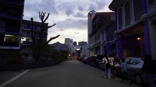 Georgetown Penang Malezja Grudnia 2021 Ruch Punkt Jalan Pintal Tali — Wideo stockowe