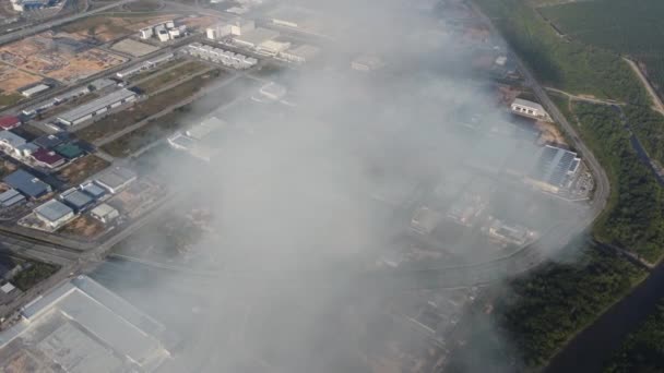 Seberang Perai Penang Malezya Ocak 2022 Yangın Nedeniyle Duman Salınımı — Stok video