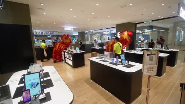 Gurney Penang Malaysia Feb 2022 Lion Dance Blessing Samsung Store — Stock Video