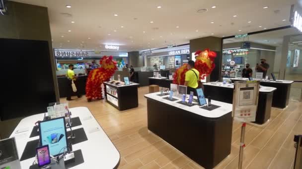 Gurney Penang Malaysia Feb 2022 Lion Dance Blessing Samsung Store — Vídeo de Stock