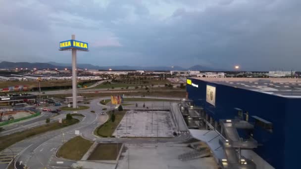 Seberang Perai Penang Malezya Aralık 2022 Ikea Mobilya Mağazasının Havacılık — Stok video