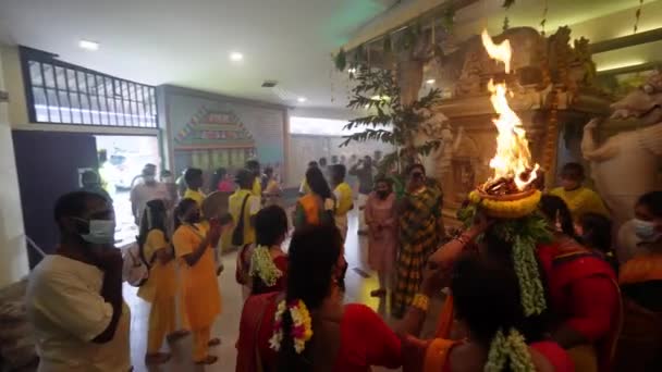 Bukit Mertajam Penang Malaysia Mar 2022 Tracking Indian Devotees Carry — Vídeos de Stock