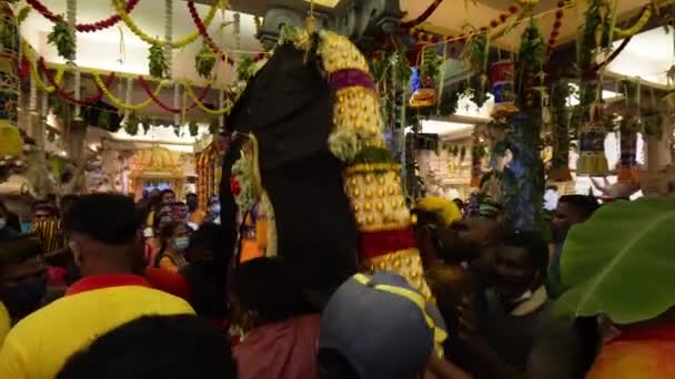 Bukit Mertajam Penang Malaysia März 2022 Indische Pilger Tragen Eine — Stockvideo