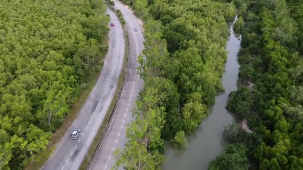 Batu Kawan Penang Malaysia Oct 2021 Повітряний Вид Автомобіля Рухається — стокове відео