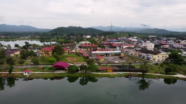 Serdang Kedah Malaysia Nov 2021 Aerial View Residential Housing Lake — Stok video
