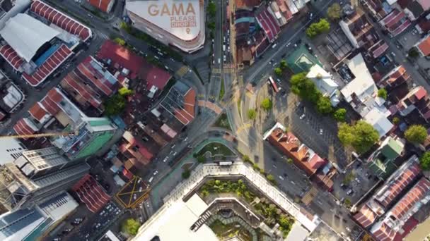 Georgetown Penang Malaysia Jan 2022 Aerial Top View Junction Road — Video Stock
