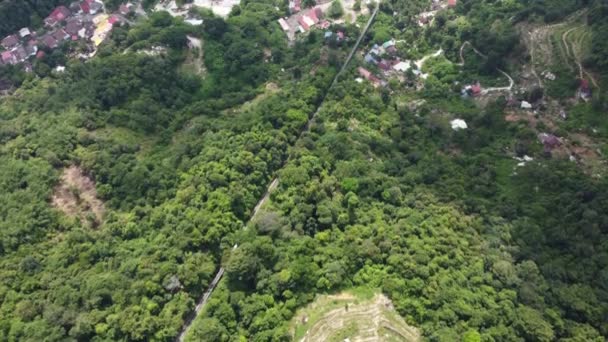 Aerial View Penang Funicular Train Penang Hill — Video