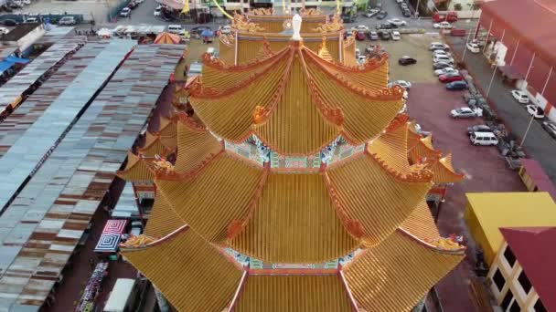 Seberang Perai Penang Malaysia Jan 2022 Aerial View Pagoda Guan — Vídeo de Stock