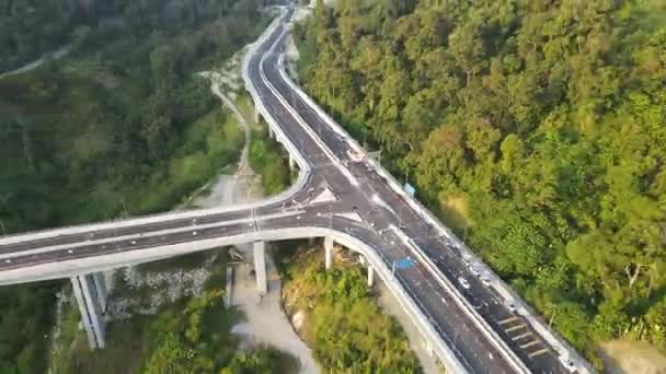 Hyperlapse Pull Back Bukit Kukus Paired Road Penang Evening — Video