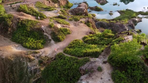 Guar Perahu Penang Malaysia Nov 2021 Aerial View People Explore — 비디오