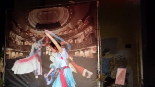 Georgetown Penang Malaysia Dec 2021 Girl Perform Traditional Chinese Dance — Stock Video