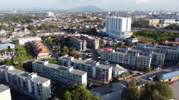 Butterworth Penang Malaysia Jan 2022 Aerial View Low Cost Flat — ストック動画