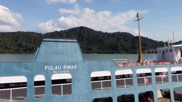 Bayan Lepas Penang Malezya Ocak 2022 Pulau Rimau Mavi Feribot — Stok video