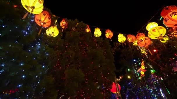 Ayer Itam Penang Malaysia Feb 2022 Panning Colorful Lantern Kek — Wideo stockowe