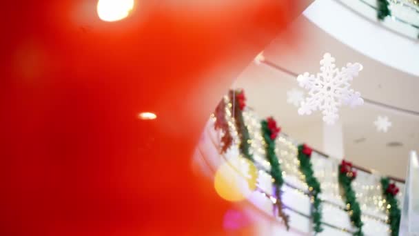 Select Focus White Snowflake Decoration Hang Door Blinking Led Light — Vídeo de stock