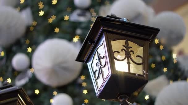 Select Street Lamp Ornament Background Star Led Bokeh Light — Stock video