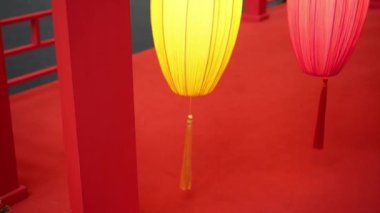 Select focus yellow and red Chinese lantern decoration