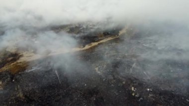 Fire hose used to save the water in the burning of landfill site