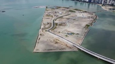 Aerial view Sri Tanjung Pinang 2 new reclamation island project in development