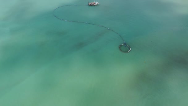 Aerial View Dredger Ship Used Reclamation Purpose — Wideo stockowe