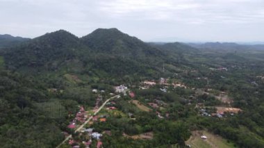 Aerial view Kampung Iboi, Baling near the bottom of the mountain