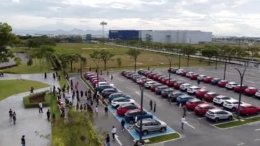 Batu Kawan, Penang, Malaysia - Jan 02 2022: Proton X50 car gathering at Aspen Vision City Park