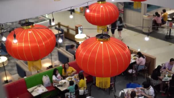 Georgetown Penang Malaysia Jan 2022 Select Focus Red Lantern Decoration — Wideo stockowe