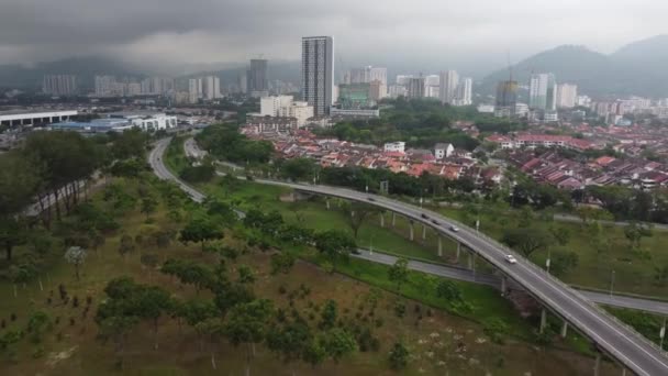 Bayan Lepas Penang Malaysia Apr 2022 Aerial View Car Traffic — Stok video