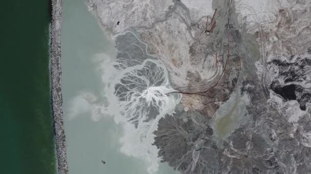 Aerial Top View Reclamation Activity Form New Island — Αρχείο Βίντεο