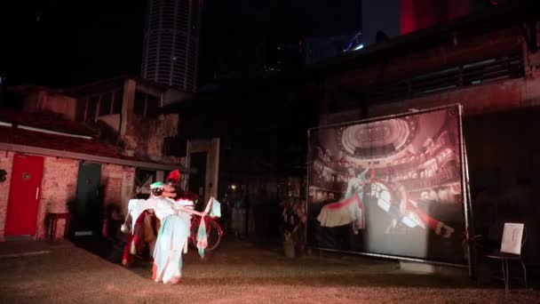 Georgetown Penang Malaysia Dec 2021 Kuda Kepang Chinese Traditional Dance — Stok Video