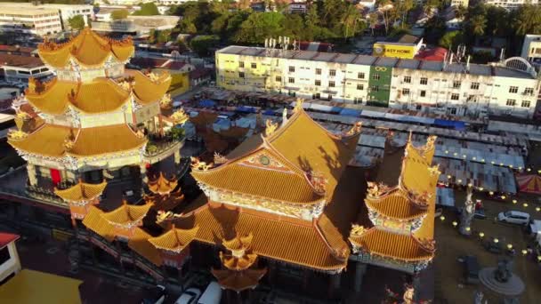 Butterworth Penang Malaysia Jan 2022 Aerial Rotating View Guan Yin — Αρχείο Βίντεο