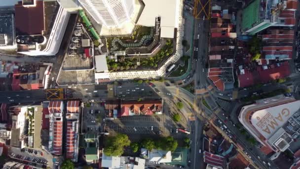 Georgetown Penang Malaysia Jan 2022 Aerial View Busy Car Traffic — Stockvideo