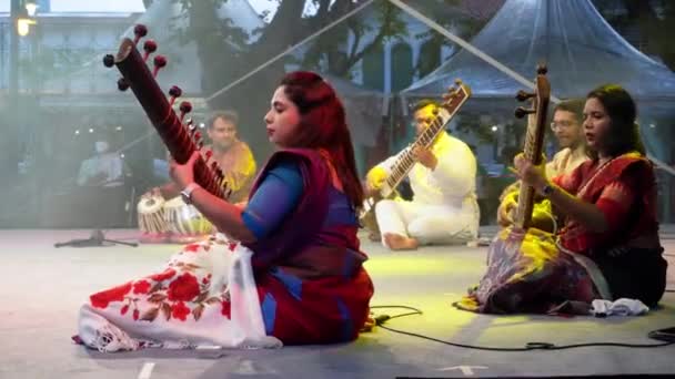 Georgetown Penang Malaysia Jul 2022 Indian Music Show Stage Georgetown — Vídeo de Stock