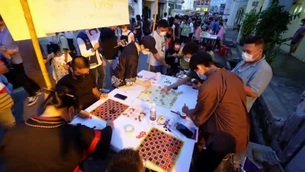 Georgetown Penang Malaysia Jul 2022 Chinese Play Chess Baord Game — ストック動画