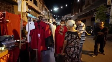 Georgetown, Penang, Malaysia - Jul 07 2022: A girl with mask at the Chinese Hanfu costume