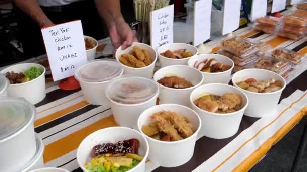 Georgetown Penang Malaysia Jul 2022 Japanese Food Teri Yaki Chicken — Stockvideo