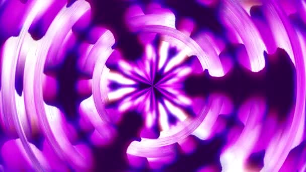 Świecący Fioletowy Okrągły Kalejdoskop Animacji Abstrakcyjne Tło — Wideo stockowe