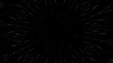 Siyah ve beyaz kaleydoskop hiper yakınlaştırma animasyonu. Soyut arkaplan 2B biçimlendiriliyor