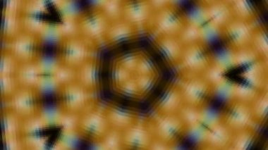 Turuncu renkli fayans desenli kaleydoskop animasyonu. Soyut arkaplan 2B biçimlendiriliyor