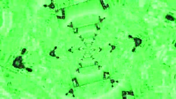 Άπειρο Ζουμ Πράσινο Καλειδοσκόπιο Οπτική Ψευδαίσθηση Απόδοση Αφηρημένο Φόντο — Αρχείο Βίντεο