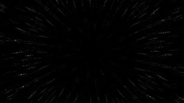 Kaléidoscope Noir Blanc Hyper Zoom Animation Rendu Fond Abstrait — Video