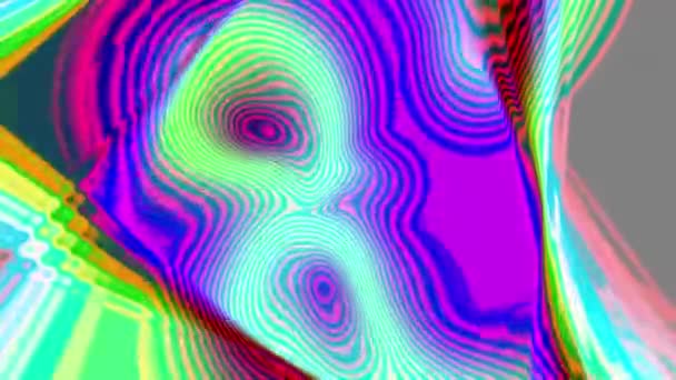 Zebra Colorful Contour Pattern Rotation Animation Rendering Abstract Background — Stock Video