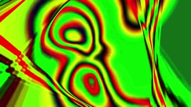 Zebra Green Red Contour Pattern Rotation Animation Rendering Abstract Background — Stock Video