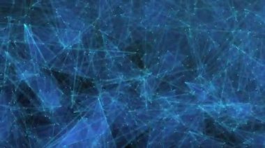 Mavi plexus ağ dijital hareket grafik animasyon arka planı. 2B oluşturma deseni