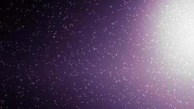 Mor galaksideki yıldız hareketi ışık sızıntısı animasyon arka planı. 2B bilgisayar oluşturma şablonu