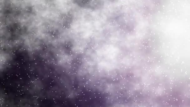 Vitt Moln Över Stjärnklar Natt Animation Bakgrundseffekt Datoråtergivningsmönster — Stockvideo