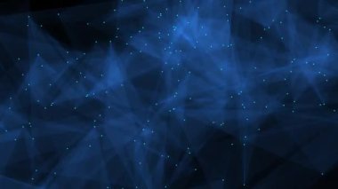 Teknoloji arka planının mavi pleksus üçgeni. 2B bilgisayar oluşturma şablonu